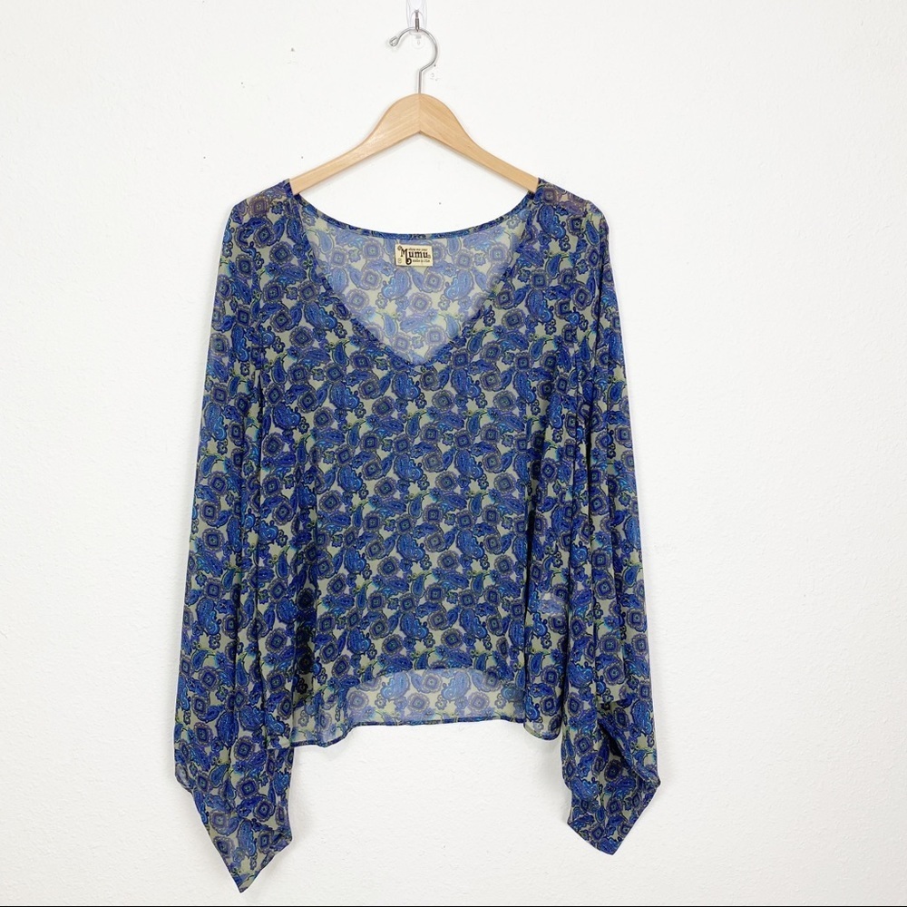 ✨Show me your Mumu✨Paisley Sheer Blouse 🌸